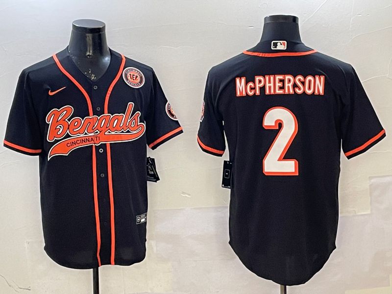Men Cincinnati Bengals #2 Mcpherson Black Joint Name 2025 Nike Limited NFL Jersey style 1